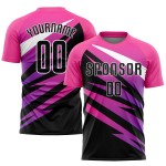Custom Uniform Black-White Sublimation Pink Jersey Soccer Custom Uniform Black-White Sublimation Pink Jersey Soccer