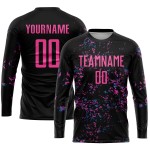 Custom Pink-Light Sublimation Black Jersey Blue Uniform Soccer Custom Pink-Light Sublimation Black Jersey Blue Uniform Soccer