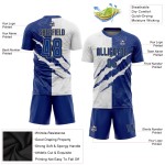 Soccer Graffiti Sublimation Jersey Gold Scratch White-Old Pattern Uniform Custom Royal Soccer Graffiti Sublimation Jersey Gold Scratch White-Old Pattern Uniform Custom Royal