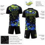Black Jersey Green-Royal Soccer Neon Uniform Sublimation Custom Black Black Jersey Green-Royal Soccer Neon Uniform Sublimation Custom Black