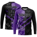 Sublimation Graffiti Jersey Black Pattern Purple-Gray Uniform Soccer Custom Scratch Sublimation Graffiti Jersey Black Pattern Purple-Gray Uniform Soccer Custom Scratch