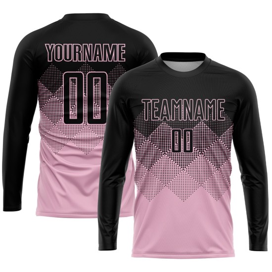Custom Light Pink Uniform Black Jersey Sublimation Soccer Custom Light Pink Uniform Black Jersey Sublimation Soccer