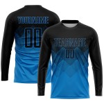 Jersey Sublimation Soccer Custom Uniform Black Blue Jersey Sublimation Soccer Custom Uniform Black Blue