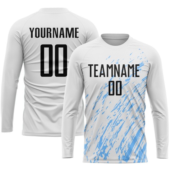 Blue Soccer Jersey Sublimation Custom White Black-Light Uniform Blue Soccer Jersey Sublimation Custom White Black-Light Uniform