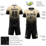 Black Jersey Custom Uniform Fade Fashion Soccer Cream Sublimation Black Jersey Custom Uniform Fade Fashion Soccer Cream Sublimation