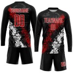 Sublimation Custom Black Red-White Jersey Uniform Soccer Sublimation Custom Black Red-White Jersey Uniform Soccer