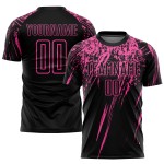 Custom Jersey Uniform Soccer Sublimation Black Pink Custom Jersey Uniform Soccer Sublimation Black Pink