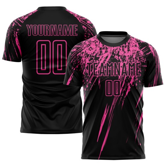 Custom Jersey Uniform Soccer Sublimation Black Pink Custom Jersey Uniform Soccer Sublimation Black Pink