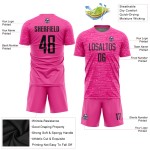 Black Pink Uniform Soccer Custom Sublimation Jersey Black Pink Uniform Soccer Custom Sublimation Jersey