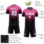 Custom Fade Jersey Soccer Fashion White-Black Uniform Pink Sublimation Custom Fade Jersey Soccer Fashion White-Black Uniform Pink Sublimation