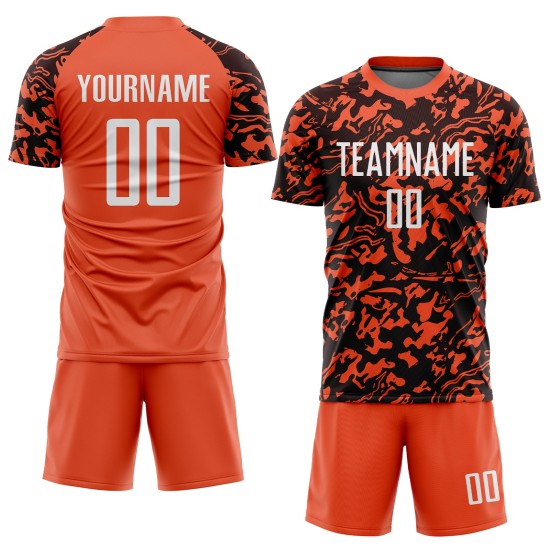 Orange Uniform White-Black Sublimation Jersey Soccer Custom Orange Uniform White-Black Sublimation Jersey Soccer Custom