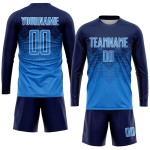 Navy Custom Sublimation Blue-White Jersey Uniform Powder Soccer Navy Custom Sublimation Blue-White Jersey Uniform Powder Soccer