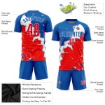 Sublimation Red-White Uniform Soccer Custom Jersey Royal Sublimation Red-White Uniform Soccer Custom Jersey Royal