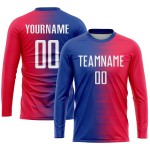 Red Sublimation Custom Uniform Jersey Soccer White-Royal Red Sublimation Custom Uniform Jersey Soccer White-Royal