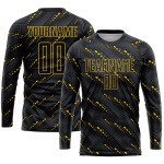 Uniform Jersey Black-Gold Custom Sublimation Soccer Black Uniform Jersey Black-Gold Custom Sublimation Soccer Black