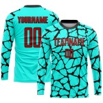 Sublimation Red-Black Soccer Uniform Jersey Aqua Custom Sublimation Red-Black Soccer Uniform Jersey Aqua Custom