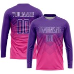 Sublimation Soccer Jersey Purple-White Custom Pink Uniform Sublimation Soccer Jersey Purple-White Custom Pink Uniform