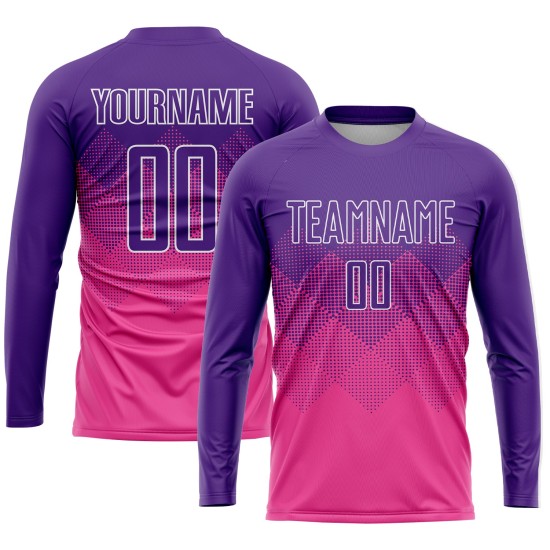 Sublimation Soccer Jersey Purple-White Custom Pink Uniform Sublimation Soccer Jersey Purple-White Custom Pink Uniform