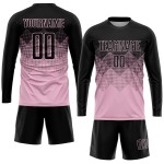 Custom Light Pink Uniform Black Jersey Sublimation Soccer Custom Light Pink Uniform Black Jersey Sublimation Soccer