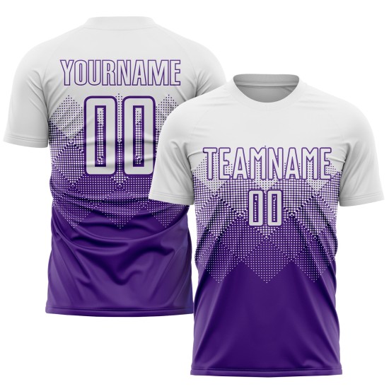 Uniform Sublimation Jersey Purple White Soccer Custom Uniform Sublimation Jersey Purple White Soccer Custom
