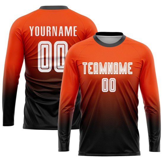 Jersey Orange Uniform Fade Sublimation Custom Fashion Soccer White-Black Jersey Orange Uniform Fade Sublimation Custom Fashion Soccer White-Black
