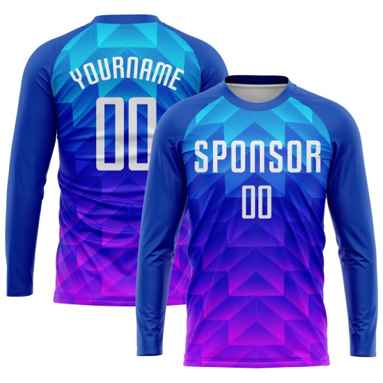 Jersey White Pink Light Royal Soccer Uniform Blue-Hot Sublimation Custom Jersey White Pink Light Royal Soccer Uniform Blue-Hot Sublimation Custom