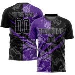 Sublimation Graffiti Jersey Black Pattern Purple-Gray Uniform Soccer Custom Scratch Sublimation Graffiti Jersey Black Pattern Purple-Gray Uniform Soccer Custom Scratch