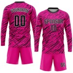 Custom Soccer Jersey Pink Uniform Sublimation Black-White Custom Soccer Jersey Pink Uniform Sublimation Black-White