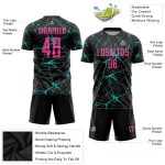 Soccer Black Pink-Aqua Jersey Sublimation Uniform Custom Soccer Black Pink-Aqua Jersey Sublimation Uniform Custom