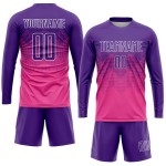 Sublimation Soccer Jersey Purple-White Custom Pink Uniform Sublimation Soccer Jersey Purple-White Custom Pink Uniform