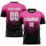 Custom Fade Jersey Soccer Fashion White-Black Uniform Pink Sublimation Custom Fade Jersey Soccer Fashion White-Black Uniform Pink Sublimation