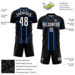 White-Light Black Uniform Jersey Blue Sublimation Custom Soccer White-Light Black Uniform Jersey Blue Sublimation Custom Soccer