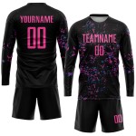 Custom Pink-Light Sublimation Black Jersey Blue Uniform Soccer Custom Pink-Light Sublimation Black Jersey Blue Uniform Soccer