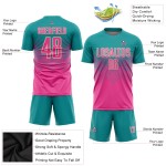Uniform Teal Custom Soccer Pink-Cream Sublimation Jersey Uniform Teal Custom Soccer Pink-Cream Sublimation Jersey