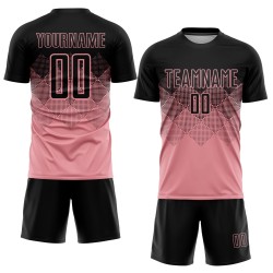Medium Custom Soccer Jersey Uniform Sublimation Black Pink Medium Custom Soccer Jersey Uniform Sublimation Black Pink