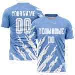 Blue Uniform Jersey Soccer Sublimation White Custom Light Blue Uniform Jersey Soccer Sublimation White Custom Light