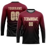 Sublimation Custom Fade Uniform Jersey Crimson Soccer Fashion Cream-Black Sublimation Custom Fade Uniform Jersey Crimson Soccer Fashion Cream-Black