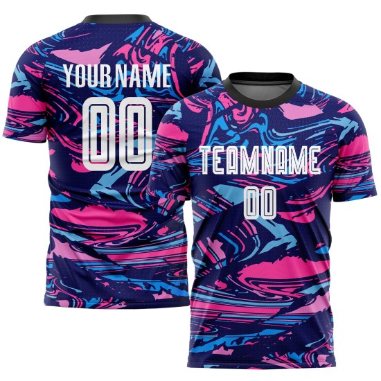 Figure Sublimation Uniform Soccer Custom White-Pink Jersey Figure Sublimation Uniform Soccer Custom White-Pink Jersey