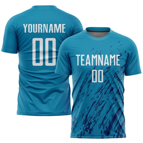 Soccer Jersey White-Black Blue Sublimation Panther Custom Uniform Soccer Jersey White-Black Blue Sublimation Panther Custom Uniform