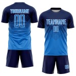 Navy Custom Sublimation Blue-White Jersey Uniform Powder Soccer Navy Custom Sublimation Blue-White Jersey Uniform Powder Soccer