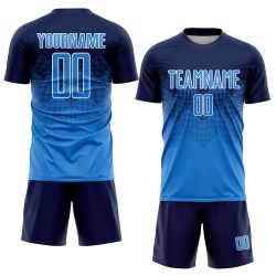 Navy Custom Sublimation Blue-White Jersey Uniform Powder Soccer Navy Custom Sublimation Blue-White Jersey Uniform Powder Soccer