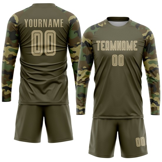 Soccer Service Vegas Sublimation To Uniform Jersey Custom Olive Gold-Camo Salute Soccer Service Vegas Sublimation To Uniform Jersey Custom Olive Gold-Camo Salute