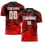 Jersey Red Custom Sublimation White-Black Soccer Uniform Jersey Red Custom Sublimation White-Black Soccer Uniform