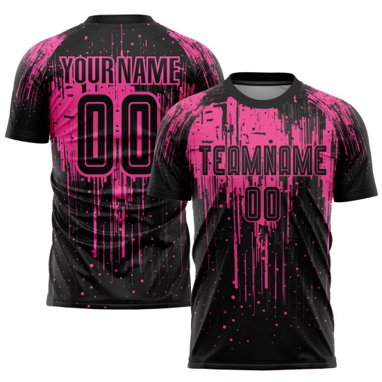Pink Black Sublimation Custom Soccer Uniform Jersey Pink Black Sublimation Custom Soccer Uniform Jersey