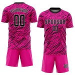 Custom Soccer Jersey Pink Uniform Sublimation Black-White Custom Soccer Jersey Pink Uniform Sublimation Black-White