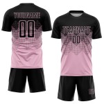Custom Light Pink Uniform Black Jersey Sublimation Soccer Custom Light Pink Uniform Black Jersey Sublimation Soccer