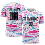 Uniform Figure Sublimation Soccer Jersey Black-Pink Custom Uniform Figure Sublimation Soccer Jersey Black-Pink Custom