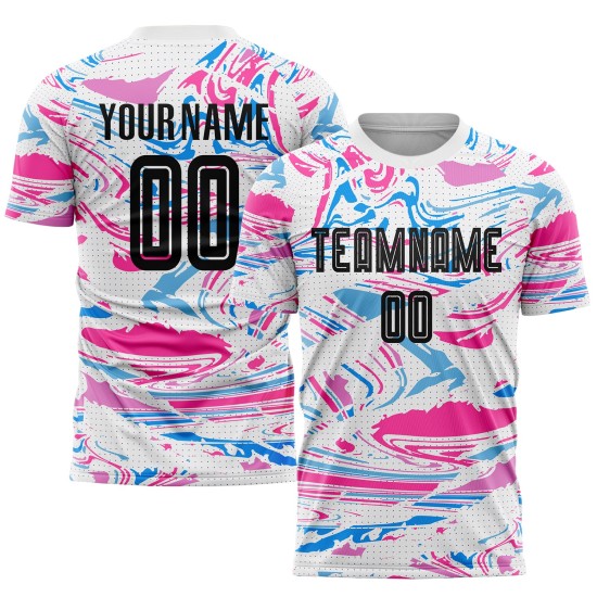 Uniform Figure Sublimation Soccer Jersey Black-Pink Custom Uniform Figure Sublimation Soccer Jersey Black-Pink Custom