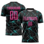 Soccer Black Pink-Aqua Jersey Sublimation Uniform Custom Soccer Black Pink-Aqua Jersey Sublimation Uniform Custom