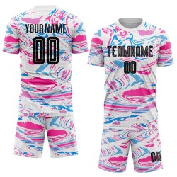 Uniform Figure Sublimation Soccer Jersey Black-Pink Custom Uniform Figure Sublimation Soccer Jersey Black-Pink Custom